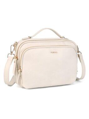 Convertible Satchel Crossbody Bag Faux Leather Multi Pocket Work Travel
